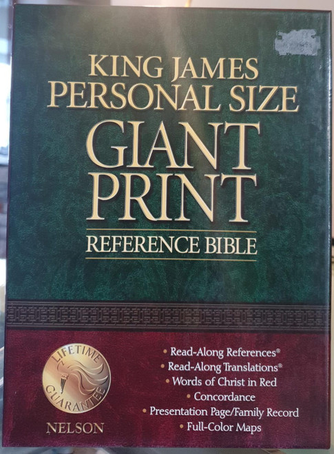 KJV Personal Size Giant Print Reference Bible Black Genuine Leather  546