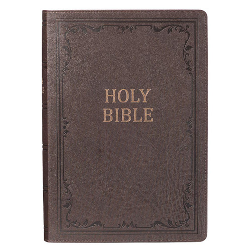 KJV Super Giant Print Lux-Leather Brown Imitation Leather Large Print