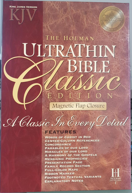 King James Version Ultrathin Classic: Burgundy Bonded Leather Magnetic Flap Paperback