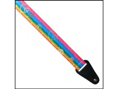 Colonial Leather Psychedelic Peace Rainbow Guitar Strap