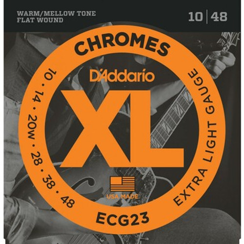 D'Addario ECG23 Chromes Extra Light Flatwound 10-48
