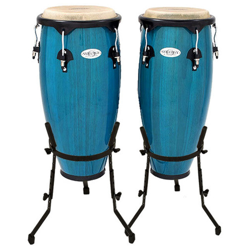 Toca 10 & 11" Synergy Series Wooden Conga Set in Bahama Blue