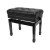 Crown Premium Tufted Double Padded Height Adjustable Piano Stool with Storage Compartment (Black)