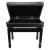 Crown Premium Tufted Double Padded Height Adjustable Piano Stool with Storage Compartment (Black)