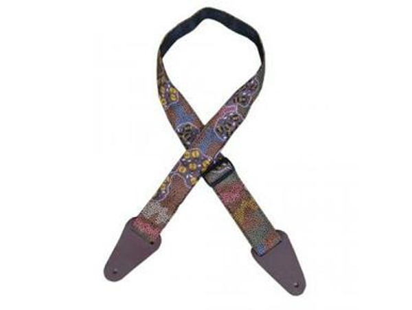 Aboriginal Art Guitar Strap Honey Ants