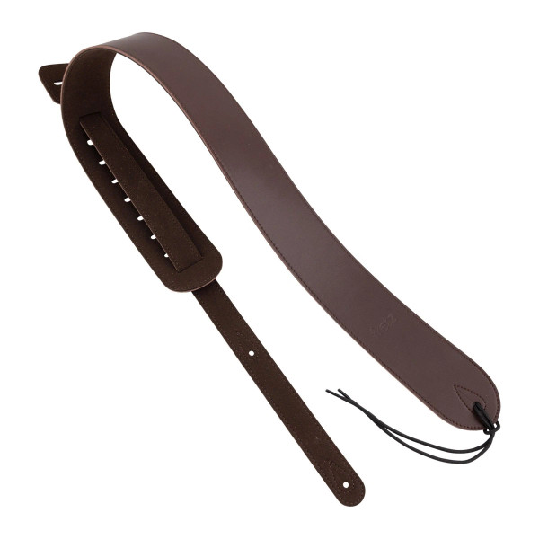 Fretz Microfibre Guitar Strap Leather Dark Brown