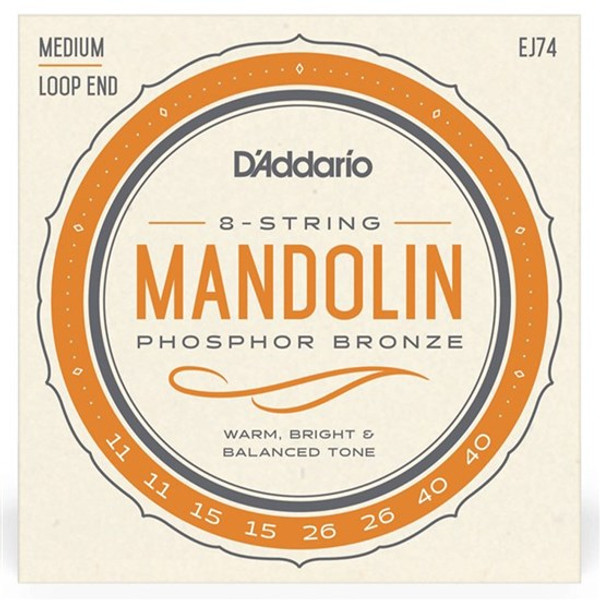 D'Addario EJ74 Phosphor Bronze Mandolin Strings Medium 11-40