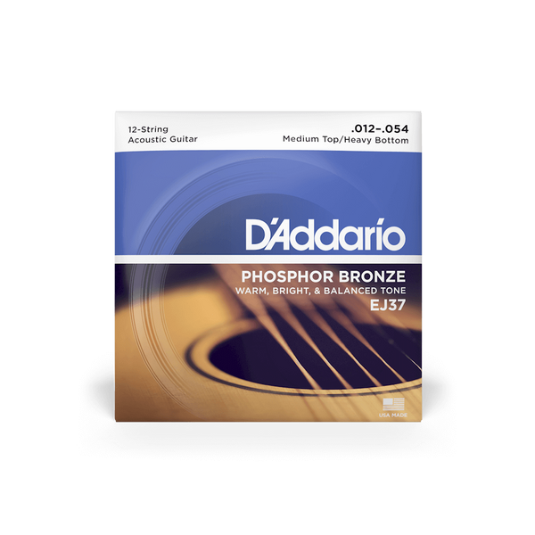 Daddario EJ37 Phosphor Bronze 12 String Guitar 12-54