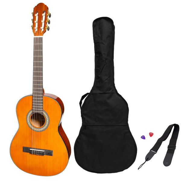 Martinez Slim Jim Classical Guitar Pack 4/4 Amber