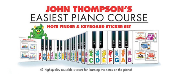 Easiest Piano Course Note Finder & Keyboard Sticker Set