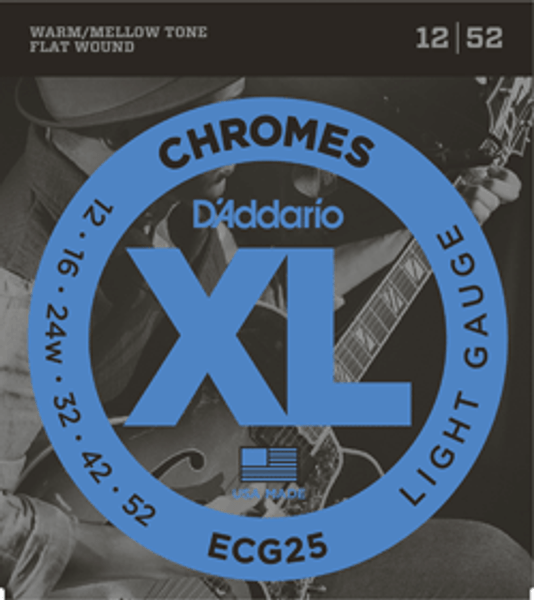 D'Addario ECG25 Chromes  Flatwound Electric Guitar Strings 12-52