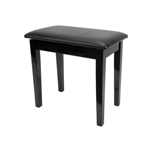 Crown Compact Piano Stool with Storage Compartment (Black)