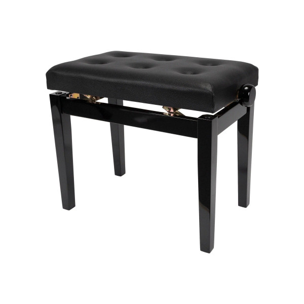 Crown Standard Tufted Height Adjustable Piano Stool (Black)