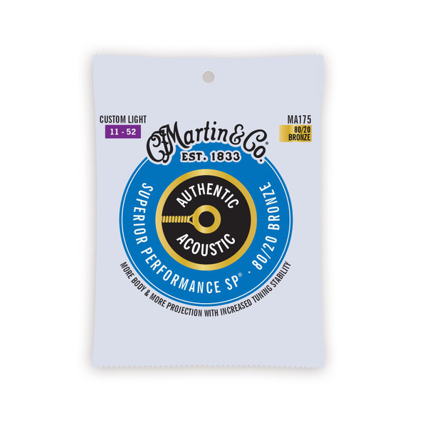 Martin SP 80/20 Acoustic Guitar Strings Custom Light 11/52
