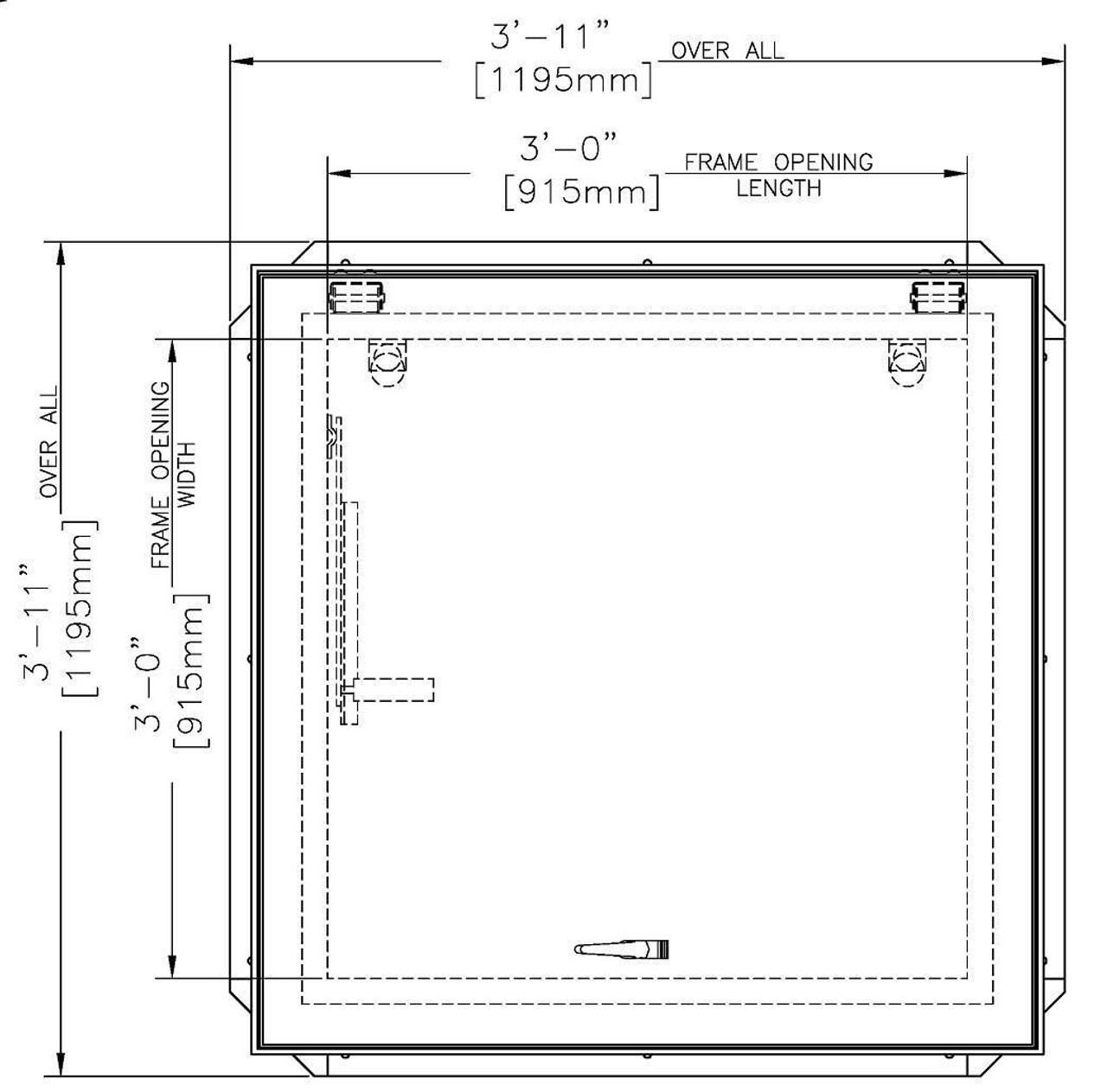 36 X 36 Thermally Broken Ladder Access Roof Hatch Type E