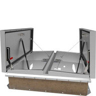 Babcock Davis 48 x 96 Galvanized Steel Double Door SafeMAX Smoke Vent, Linear Actuator