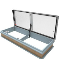 Babcock Davis 36 x 30 Aluminum Cover and Galvanized Steel Single Door LightMAX Smoke Vent, Rooftop Close with Electrical Opening Mechanism