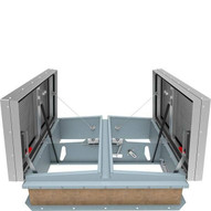 Babcock Davis 48 x 96 Aluminum Cover and Galvanized Steel Double Door LightMAX Smoke Vent, Rooftop Close with Electrical Opening Mechanism