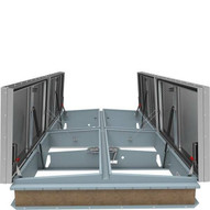 Babcock Davis 66 x 144 Aluminum Cover and Galvanized Steel Quad Door LightMAX Smoke Vent, Rooftop Close