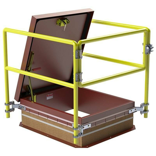Bilco 30 x 54 Ship Stair Access Thermally Broken Roof Hatch Railing System - Bilco