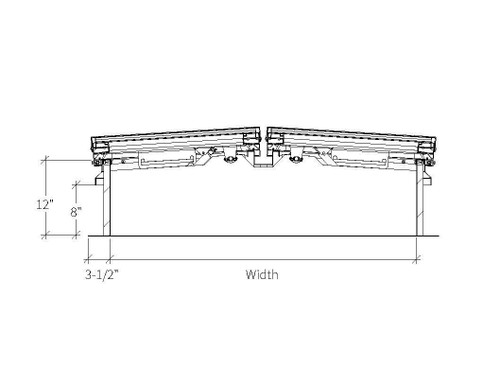 Babcock Davis 48 x 96 Aluminum Double Door LightMAX Smoke Vent, Polycarb Dome Rooftop Close