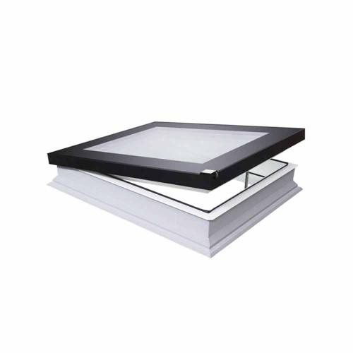 Fakro 30 x 30 Electric Vented Flat Roof Deck-Mounted Skylight DEF - Triple Glazed - Fakro