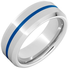 Serinium-Beveled-Edge-8mm-Wide-Center-Thin-Blue-Line-Wedding-Band-Side-View1 Serinium-Beveled-Edge-8mm-Wide-Center-Thin-Blue-Line-Wedding-Band-Side-View1