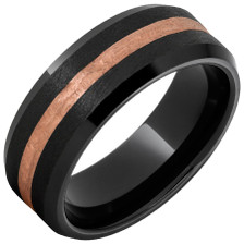 Black-Diamond-Ceramic-Beveled-Edge-8mm-with-14K-Rose-Gold-Bark-Inlay-and-Stone-Finish-Wedding-Band-Side-View1 Black-Diamond-Ceramic-Beveled-Edge-8mm-with-14K-Rose-Gold-Bark-Inlay-and-Stone-Finish-Wedding-Band-Side-View1