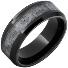 Black-Ceramic-Beveled-Edge-8mm-with-Silver-Carbon-Fiber-Inlay-Wedding-Band-Side-View1 Black-Ceramic-Beveled-Edge-8mm-with-Silver-Carbon-Fiber-Inlay-Wedding-Band-Side-View1