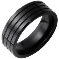 Black-Diamond-Ceramic-Beveled-Edge-8mm-with-Triple-Grooves-Wedding-Band-Side-View1 Black-Diamond-Ceramic-Beveled-Edge-8mm-with-Triple-Grooves-Wedding-Band-Side-View1