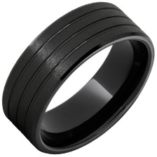 Black-Diamond-Ceramic-Beveled-Edge-8mm-Triple-Grooves-with-Stone-Finish-Wedding-Band-Side-View1 Black-Diamond-Ceramic-Beveled-Edge-8mm-Triple-Grooves-with-Stone-Finish-Wedding-Band-Side-View1