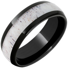 Black-Diamond-Ceramic-Domed-8mm-4mm-Center-Antler-Inlay-Wedding-Band-Side-View1 Black-Diamond-Ceramic-Domed-8mm-4mm-Center-Antler-Inlay-Wedding-Band-Side-View1
