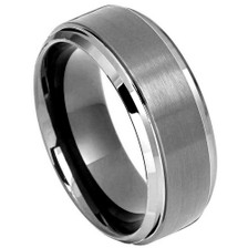 Tungsten-Ring-with-Brushed-Center-and-Polished-Beveled-Edges-8mm-Wedding-Band-Full-View-1 Tungsten-Ring-with-Brushed-Center-and-Polished-Beveled-Edges-8mm-Wedding-Band-Full-View-1