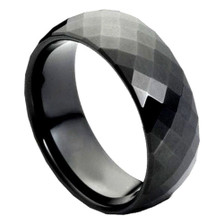 Black-Tungsten-Ring-Domed-Faceted-Design-4mm-6mm-or-8mm-Wedding-Band-Full-View-1 Black-Tungsten-Ring-Domed-Faceted-Design-4mm-6mm-or-8mm-Wedding-Band-Full-View-1