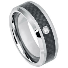 Tungsten-Ring-with-2.1mm-White-Diamond-set-in-Woven-Black-Carbon-Fiber-Inlay-8mm-Wedding-Band-Full-View-1 Tungsten-Ring-with-2.1mm-White-Diamond-set-in-Woven-Black-Carbon-Fiber-Inlay-8mm-Wedding-Band-Full-View-1
