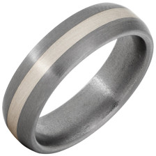 Titanium-Domed-Comfort-Fit-6mm-with-Sterling-Silver-Inlay-and-Satin-Finish-Wedding-Band-Full-View Titanium-Domed-Comfort-Fit-6mm-with-Sterling-Silver-Inlay-and-Satin-Finish-Wedding-Band-Full-View