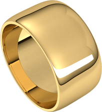 Yellow-Gold-10mm-Lightweight-Half-Round-Wedding-Band-Side-View2 Yellow-Gold-10mm-Lightweight-Half-Round-Wedding-Band-Side-View2
