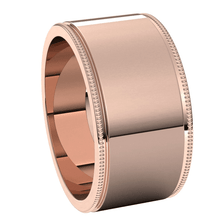 Rose-Gold-10mm-Flat-Standard-Milgrain-Edge-Wedding-Band-Side-View1 Rose-Gold-10mm-Flat-Standard-Milgrain-Edge-Wedding-Band-Side-View1