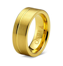 Flat-Brushed-Offset-Groove-8mm-Comfort-Fit-Gold-Tungsten-Wedding-Band-Side-View1 Flat-Brushed-Offset-Groove-8mm-Comfort-Fit-Gold-Tungsten-Wedding-Band-Side-View1