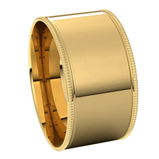 Yellow-Gold-10mm-Flat-Comfort-Fit-Milgrain-Edge-Wedding-Band-Side-View3 Yellow-Gold-10mm-Flat-Comfort-Fit-Milgrain-Edge-Wedding-Band-Side-View3