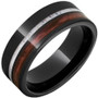 Black-Ceramic-Pipe-Cut-8mm-with-Barrel-Aged-Cabernet-&-Deer-Antler-Inlay-Wedding-Band-Side-View1