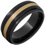 Black-Diamond-Ceramic-Grooved-Edge-8mm-18K-Yellow-Gold-Inlay-and-Stone-Finish-Wedding-Band-Side-View1