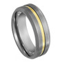 Tungsten-Ring-with-Yellow-Gold-plated-Center-Groove-7mm-Wedding-Band-Full-View-1