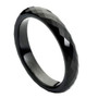 Black-Tungsten-Ring-Domed-Faceted-Design-4mm-6mm-or-8mm-Wedding-Band-Full-View-3