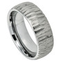 Tungsten-Ring-Domed-with-Tree-Bark-Finish-Texture-8mm-Wedding-Band-Full-View-1