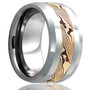 Beveled-Edge-Tungsten-6mm-or-8mm-Comfort-Fit-with-3mm-Mokume-Gane-Inlay-of-14K-Yellow-Gold-and-Shakudo-Wedding-Band-Full-View