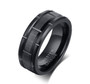Tungsten Triple Section Textured Brick Design Comfort Fit Wedding Band Ring 8mm Wide