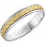 14K-White-and-Yellow-Two-tone-Gold-Woven-Design-4mm-Width-Wedding-Band-Side-View