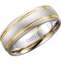 14K-White-and-Yellow-Gold-7mm-Double-Groove-Comfort-Fit-Half-Round-Matte-Finish-Wedding-Band-Side-View1