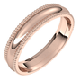 Rose-Gold-4mm-Half-Round-Comfort-Fit-Beaded-Edge-Wedding-Band-Side-View2